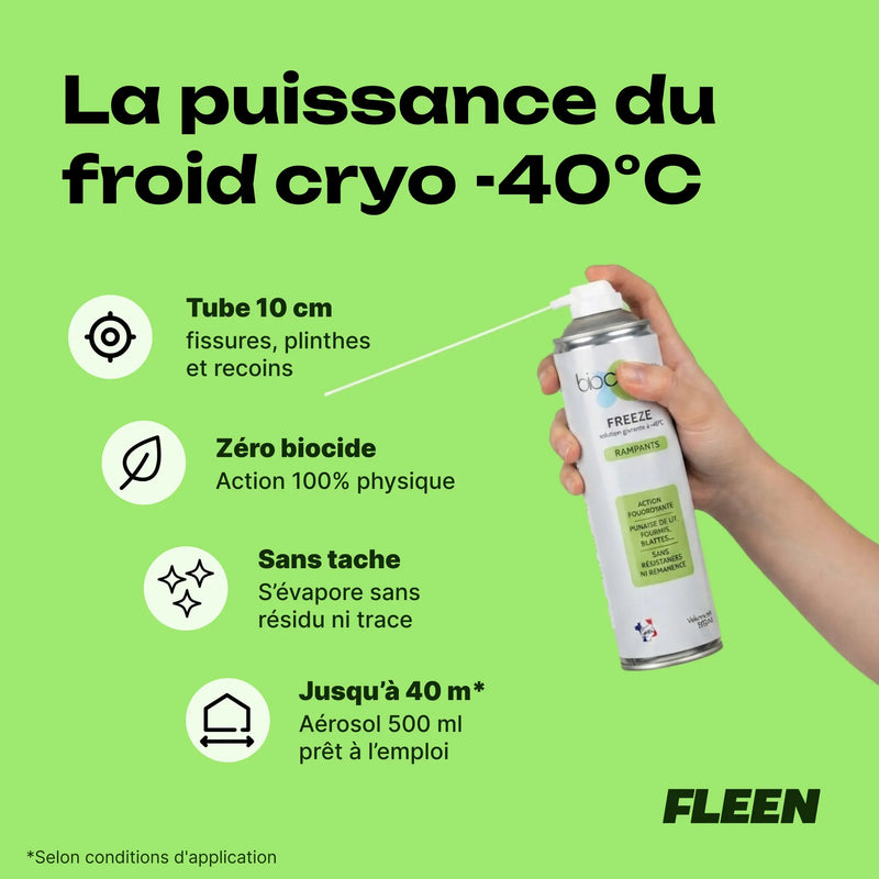bombe de froid cryo punaise de lit technologie