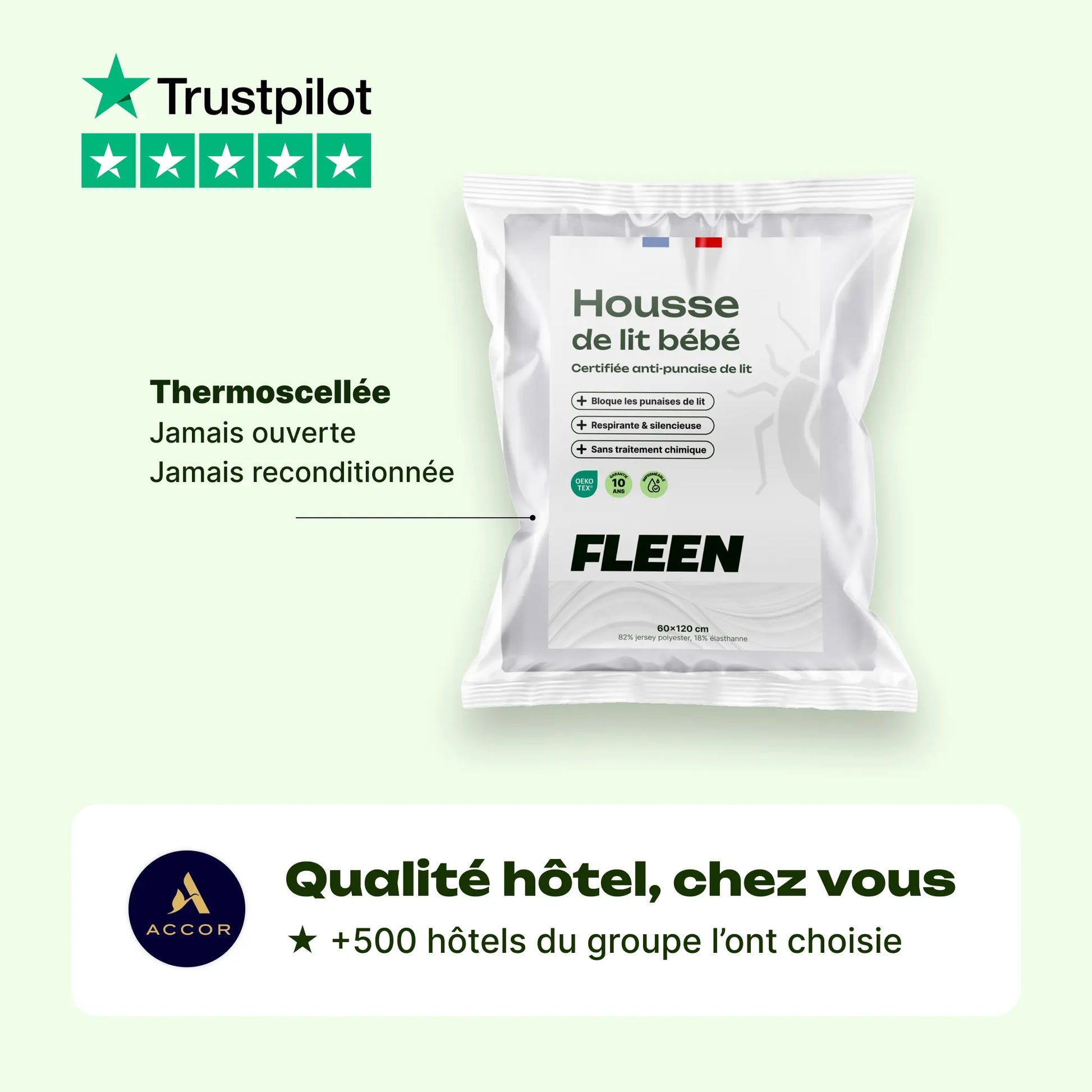 housse de lit bébé anti-punaise de lit pack