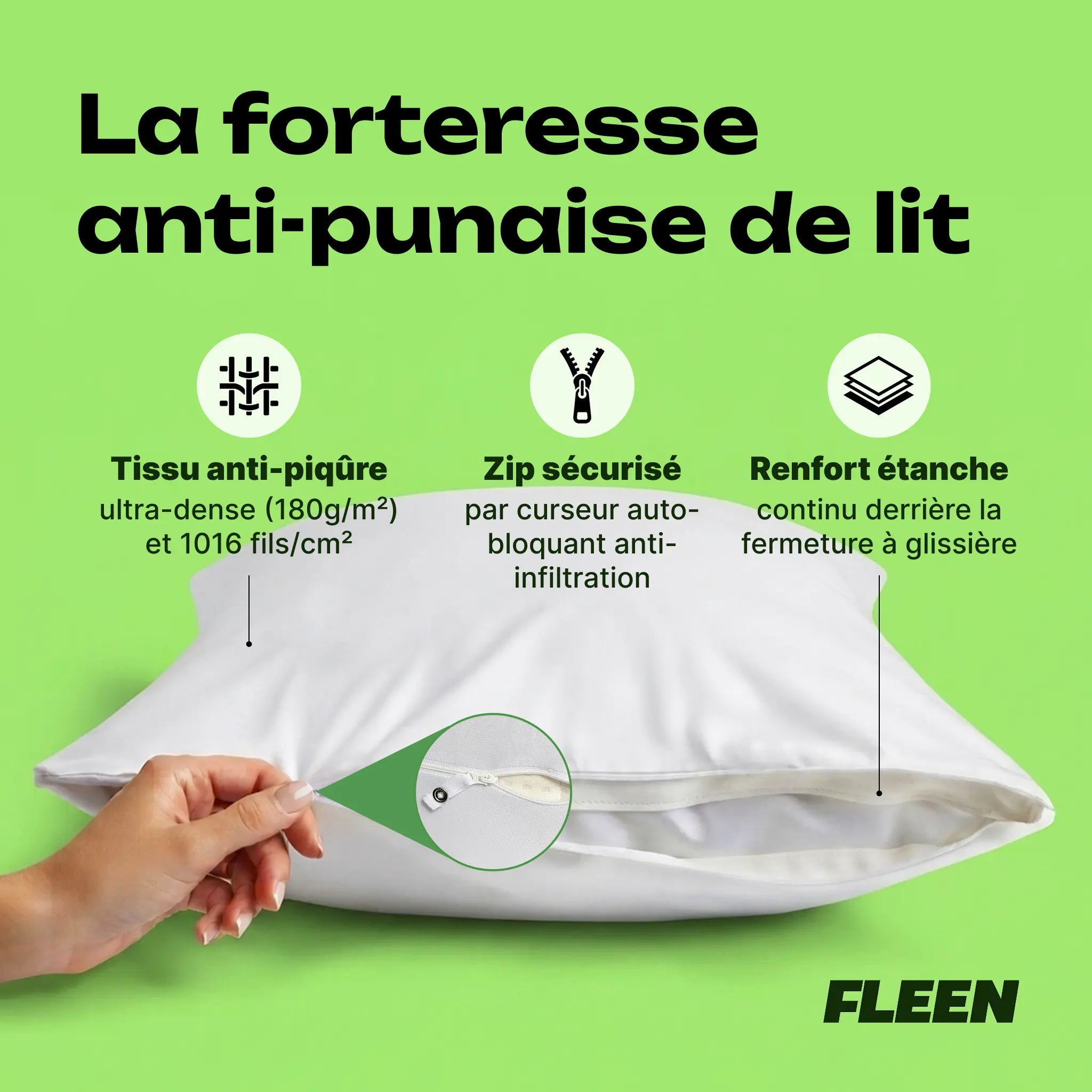 housse oreiller anti-punaise de lit technologie