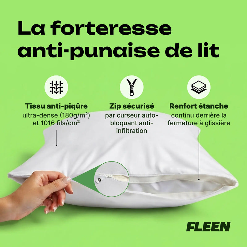 housse oreiller anti-punaise de lit technologie