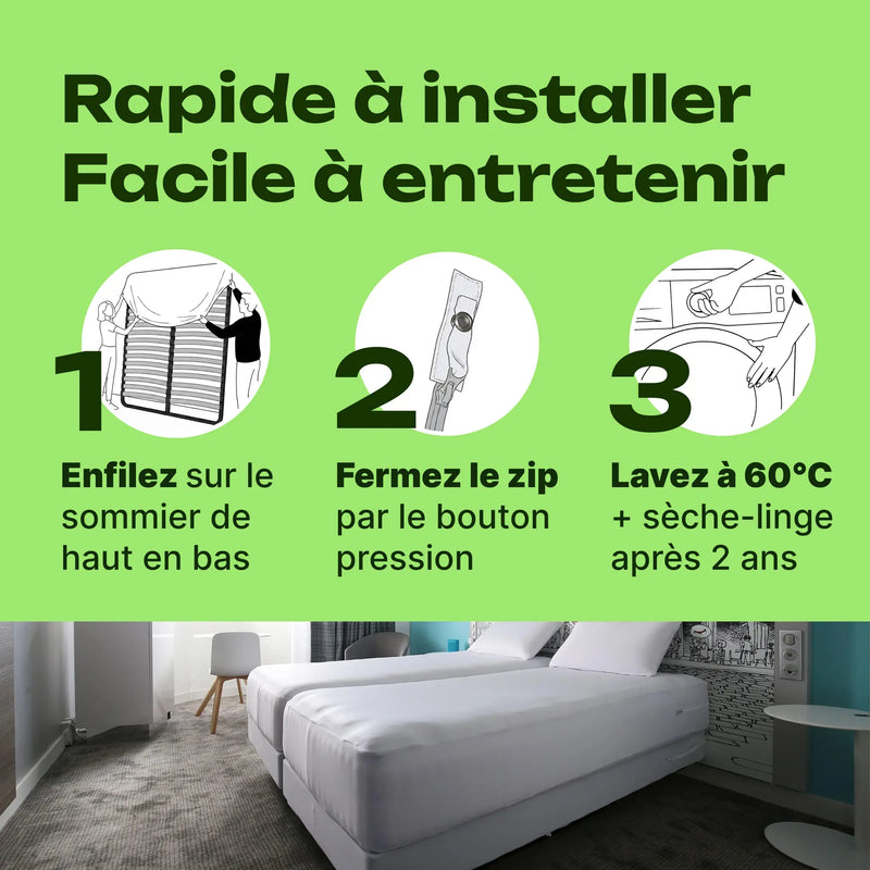 housse sommier à lattes anti-punaise de lit utilisation