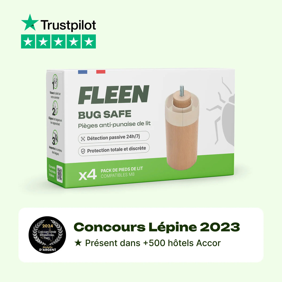 piège pied de lit anti punaise de lit pack
